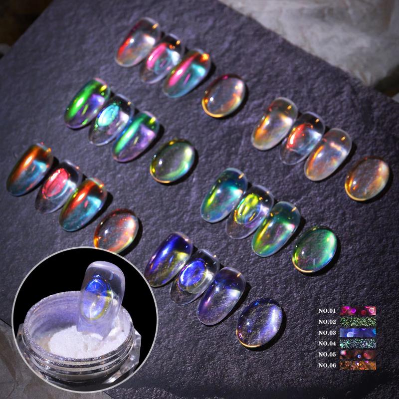 Nail Art Zone - З. Глиттер для ногтей «Аврора»: прозрачный