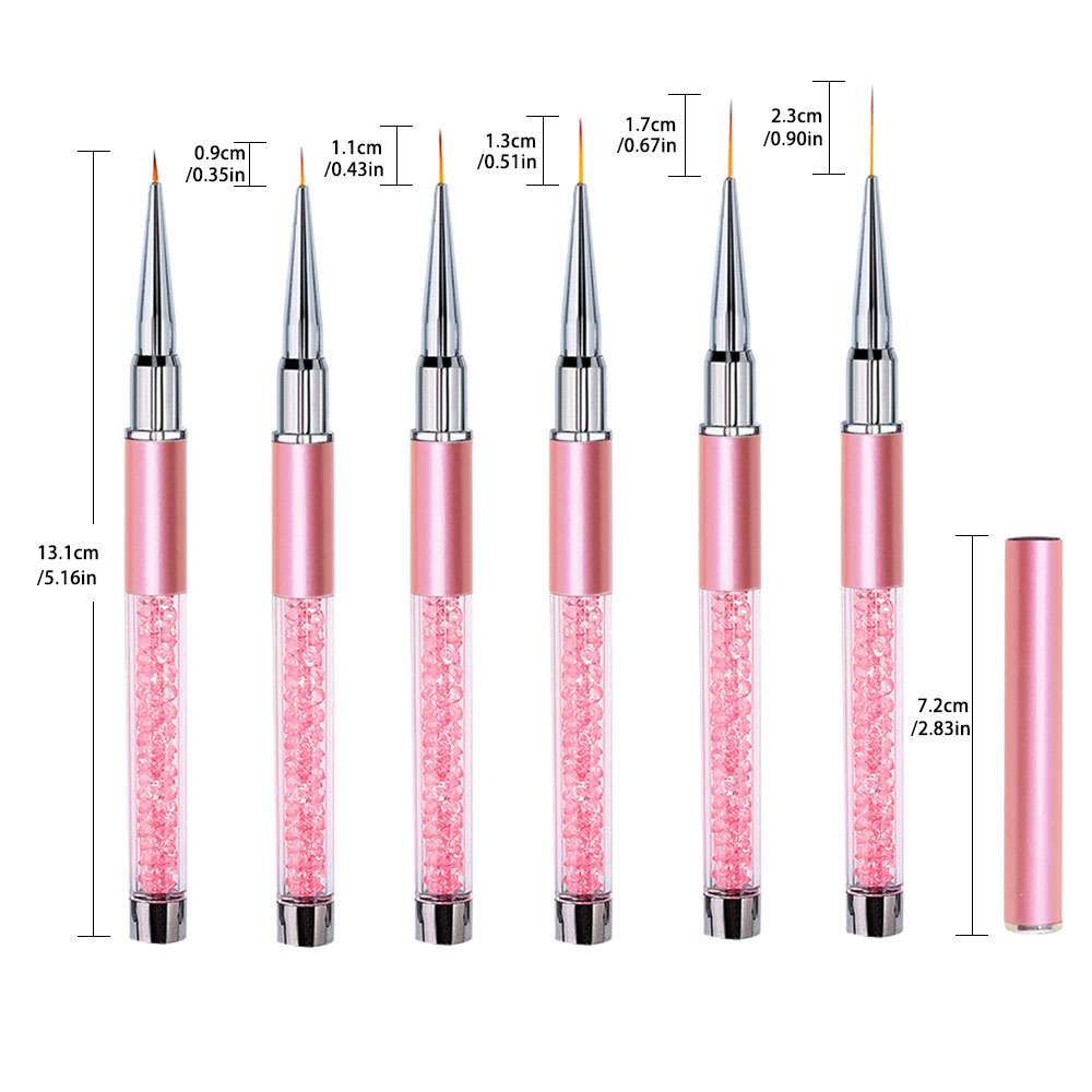 Nail Fan Brush - Набор из 6 акриловых кистей для