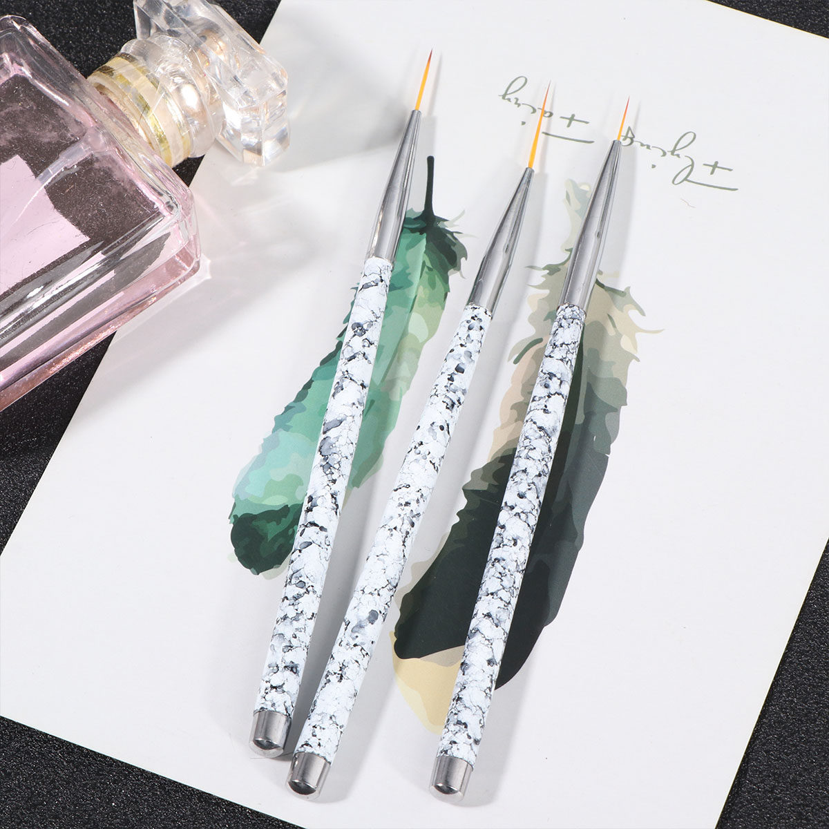 Nail Art Brush Set - Набор из 3 кистей для нейл-арта: