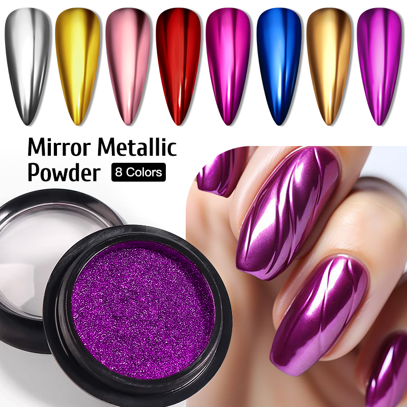 Nail Art Rose Gold - Металлик Золото Серебро Зеркальная Пудра Блеск