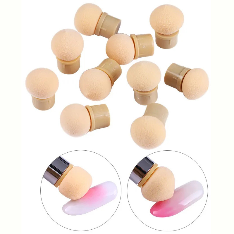 Nail Fan Brush - Сменные головки губки с круглой острой