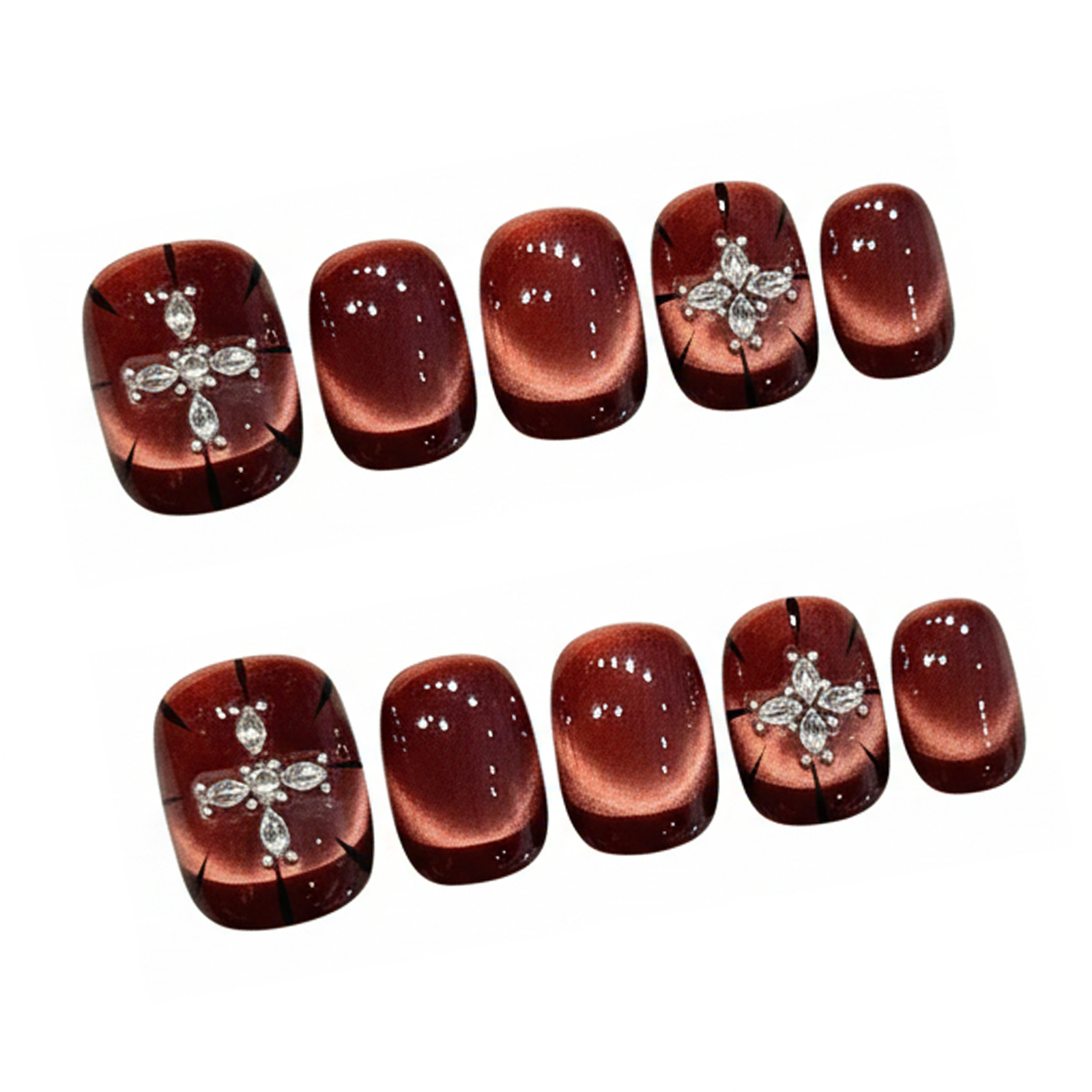 10 шт. винно-красный кошачий г – обзор и цена Nail Art Elegant