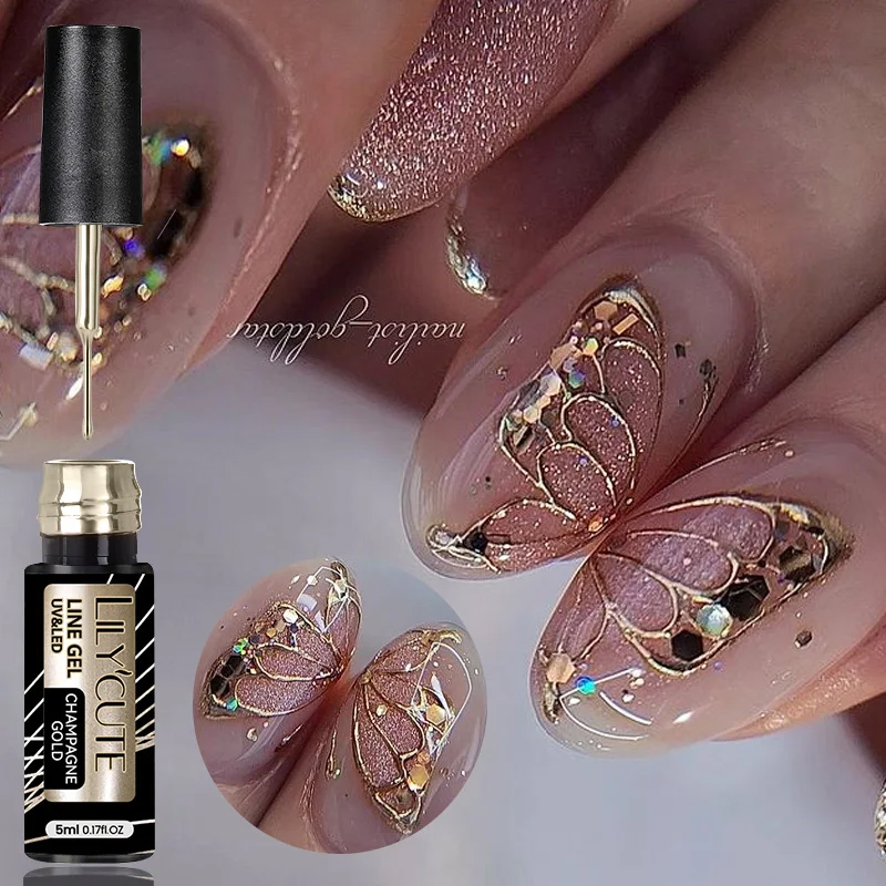 LILYCUTE 5 мл супер яркий мета – обзор и цена Nail Art Rose Gold